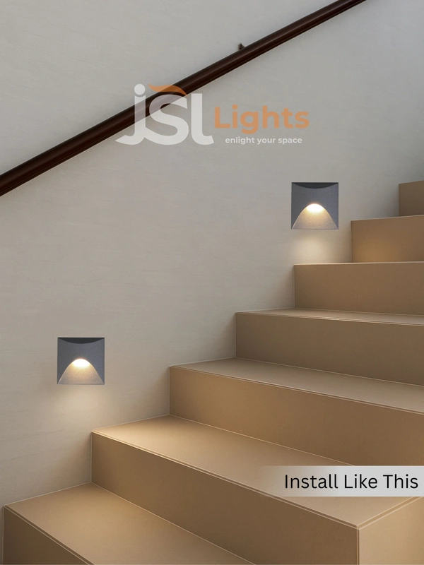 APRA D412- 3W SQ Led Stair Foot Light Grey Body - 1 pcs