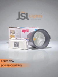 APRA AP821 12W Smart Bluetooth App Control COB Downlight - 3CCT Black Body Deep Recessed Anti-Glare Ceiling Spotlight -