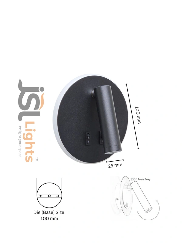 AP7079 - 12W Black Wall Spotlight | New Premium Wall Focus light - 1 pcs