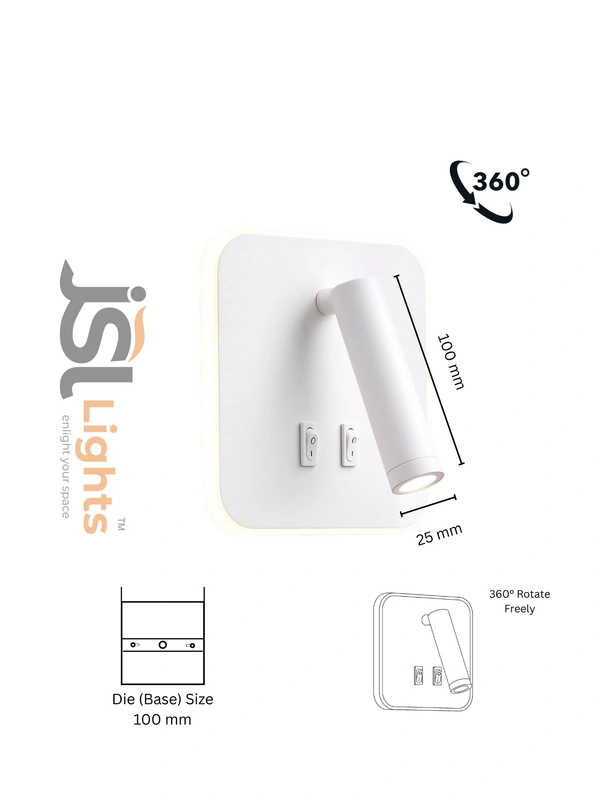 AP7079 - SQ12W White Wall Spotlight | New Premium Wall Focus light - 1 Pcs