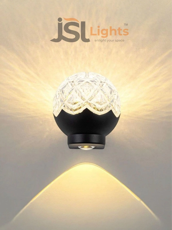 Arcylic Crystal Ball JSL224WL 8W LED Outdoor Light | Fixture Wall Washer Spotlight Crystal Ball Morden Wall Light - 1 pcs