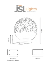 Arcylic Crystal Ball JSL224WL 8W LED Outdoor Light | Fixture Wall Washer Spotlight Crystal Ball Morden Wall Light - 1 pcs