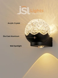 Arcylic Crystal Ball JSL224WL 8W LED Outdoor Light | Fixture Wall Washer Spotlight Crystal Ball Morden Wall Light - 1 pcs