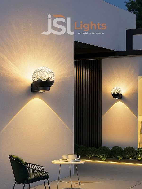 Arcylic Crystal Ball JSL224WL 8W LED Outdoor Light | Fixture Wall Washer Spotlight Crystal Ball Morden Wall Light - 1 pcs