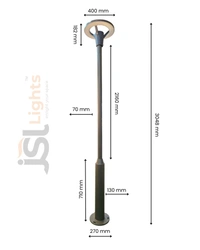 1050 Garden light pole 50w | Modern garden light pole design.Aluminium Body,10feet Pole Lights. - 1 pcs