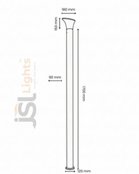 Oppo garden pole light | Modern oppo garden pole light design.Aluminium Body, 6 feet Pole Lights. - 1 pcs
