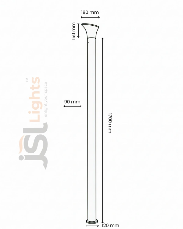 Oppo garden pole light | Modern oppo garden pole light design.Aluminium Body, 6 feet Pole Lights. - 1 pcs