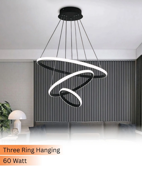 3 Ring Hanging Pendent Light for Dining Room, Living Room, Pendant Lighting, Fixture Ceiling, Hangingm LED Pendant Ceiling Light - 1 Pcs