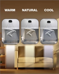 3 Ring Hanging Pendent Light for Dining Room, Living Room, Pendant Lighting, Fixture Ceiling, Hangingm LED Pendant Ceiling Light - 1 Pcs