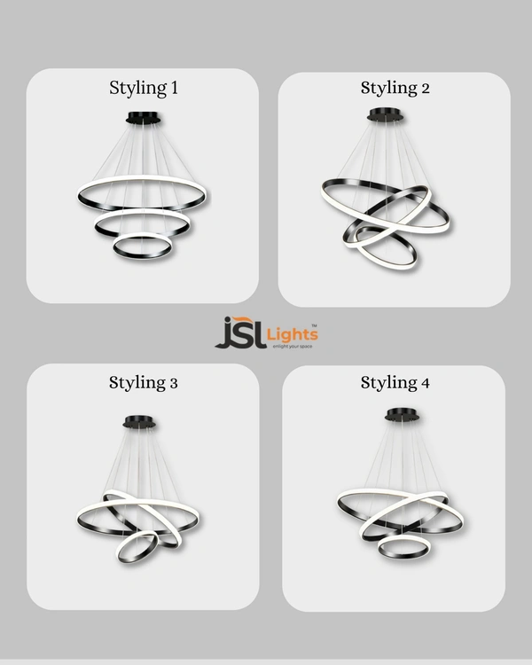 JSL lights 3 Ring Hanging Golden Pendent Light for Dining Room, Living Room, Pendant Lighting, Fixture Ceiling, Hangingm LED Pendant Ceiling Light