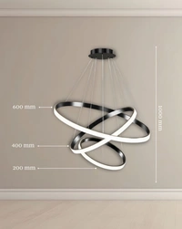 JSL lights 3 Ring Hanging Golden Pendent Light for Dining Room, Living Room, Pendant Lighting, Fixture Ceiling, Hangingm LED Pendant Ceiling Light