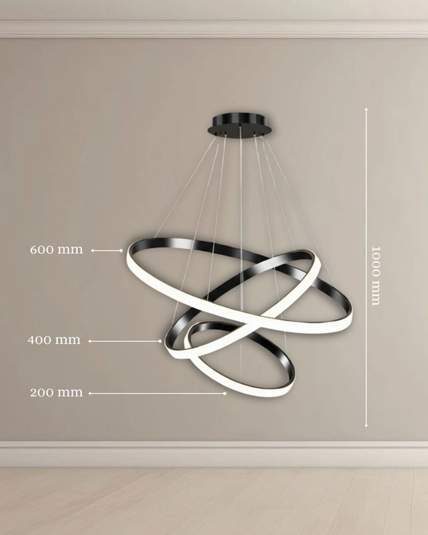 JSL lights 3 Ring Hanging Golden Pendent Light for Dining Room, Living Room, Pendant Lighting, Fixture Ceiling, Hangingm LED Pendant Ceiling Light