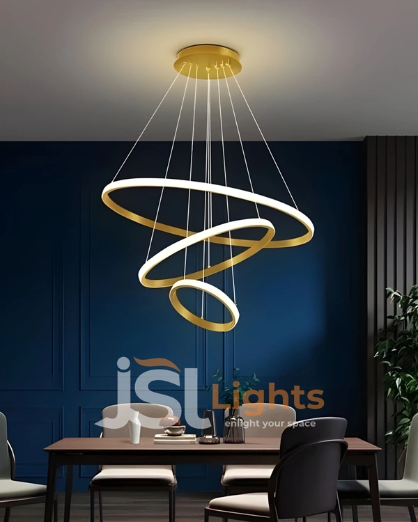 3 Ring Hanging Pendent Light for Dining Room, Living Room, Pendant Lighting, Fixture Ceiling, Hangingm LED Pendant Ceiling Light - 1 Pcs