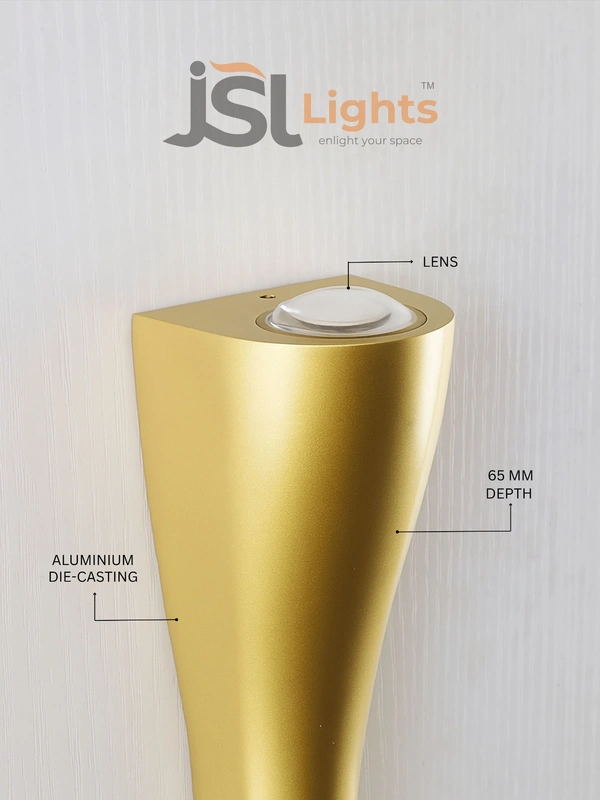 APRA Modern Double Head LED Wall Lamp - AP7026 ( 419 ) Waterproof Wall Light Modern Wall Light - 14W, 3000K, GOLDEN, 1 Pcs