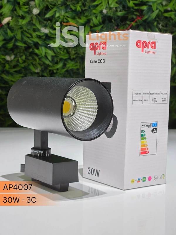APRA AP4007 - 30w LED Colour Changing Track Light – Energy Efficient Track Lights for Modern Spaces” - 30W, 3CCT, BLK, 1 Pcs