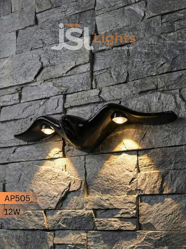 AP 1010 - 12W Eagle Wall Light – Indoor & Outdoor Decorative IP54 LED Wall Washer for Modern Lighting - 12W, WW, BLACK