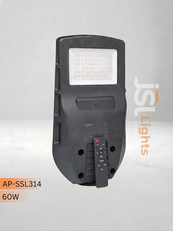 Apra Solar Street Light 60W with Remote | Best Solar Street Light IP65 Waterproof High Lumens - 60W, 1 Pcs
