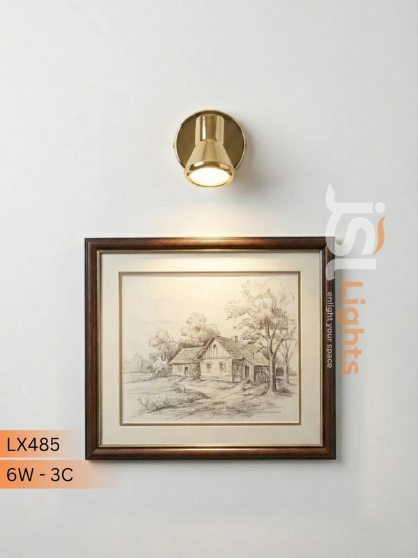 LX485 - 6W Golden Wall Focus Light - 6W, 3CCT, GD, 1 Pcs