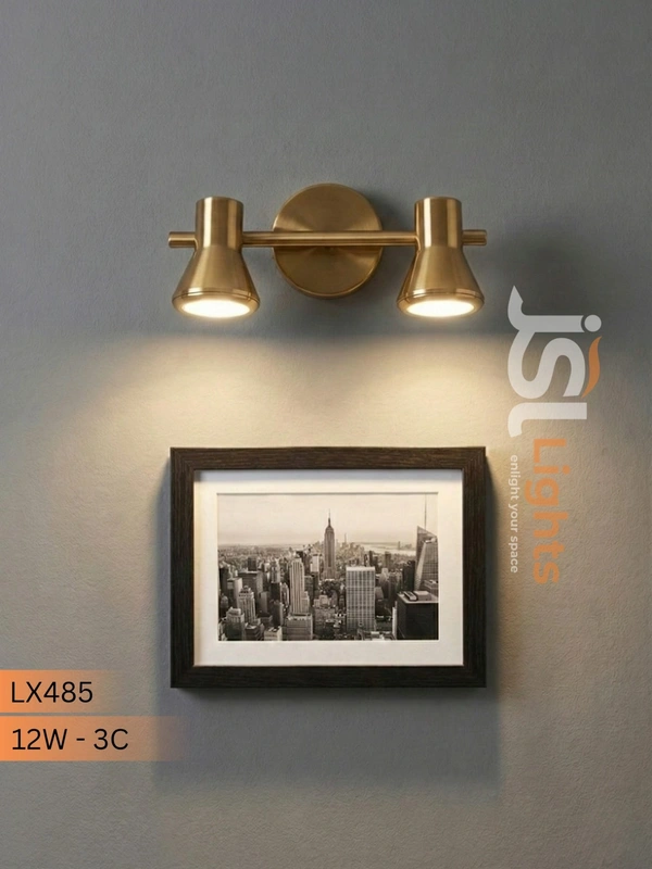 LX485 - 10W Golden Wall Focus Light - 10W, 3CCT, GD, 1 Pcs