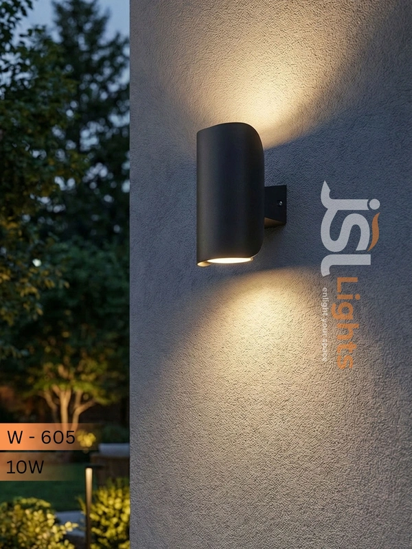 Modern Outdoor W605 LED Wall Light 10w | Decorative Up Down Wall Lamp for Home - 10W, WW, BLACK, 1 Pcs
