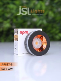 AP887-B 5W Surface COB Spotlight - Matte Black & Rose Gold Reflector -Warm White Ceiling Light