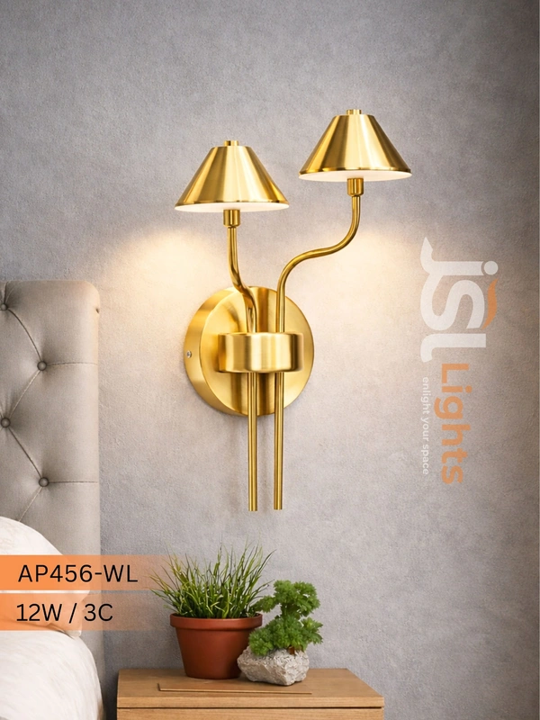AP456 - 12W 3CCT Premium Wall Decorative Light – Indoor Golden Finish Spot Light