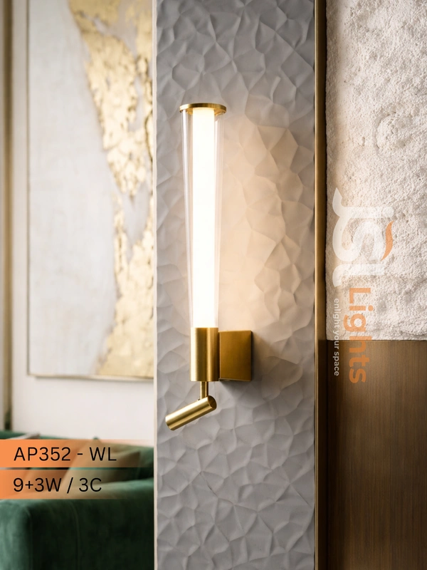 AP352 - 9+3W 3CCT Premium Wall Decorative Light – Indoor Golden Finish Spot Light
