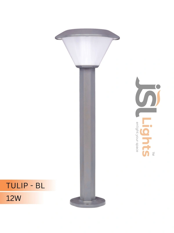 TULIP - BL GREY 12W Outdoor Garden Bollard Light | Premium Outdoor Garden Light