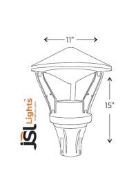 AP1052 – 12W Outdoor Gate Light 15 Inch | Inbuilt LED | Aluminium Die-Cast | Waterproof Decorative Lamp