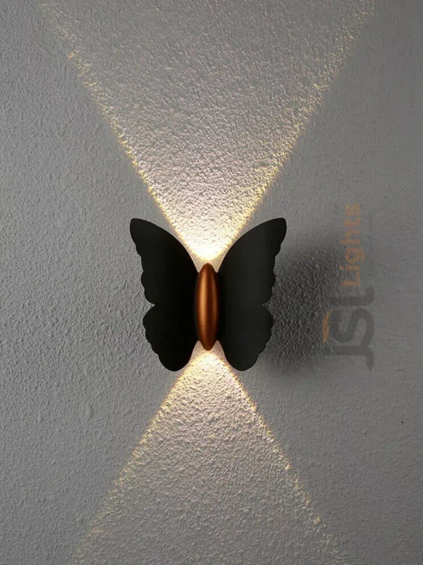 LX IL066 12W Black Butterfly Up Down Wall Light - 