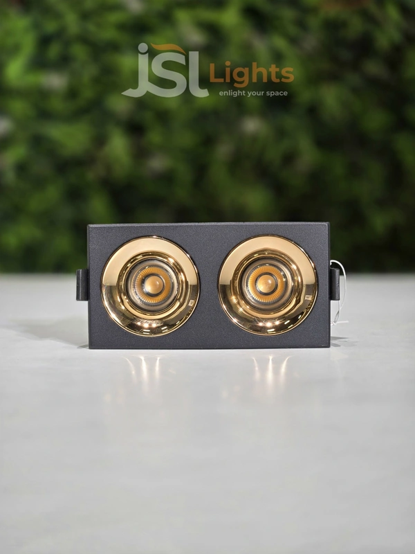 APRA567 2*7W BK RG Square Recessed Linear COB Downlight - 14W, 4000K