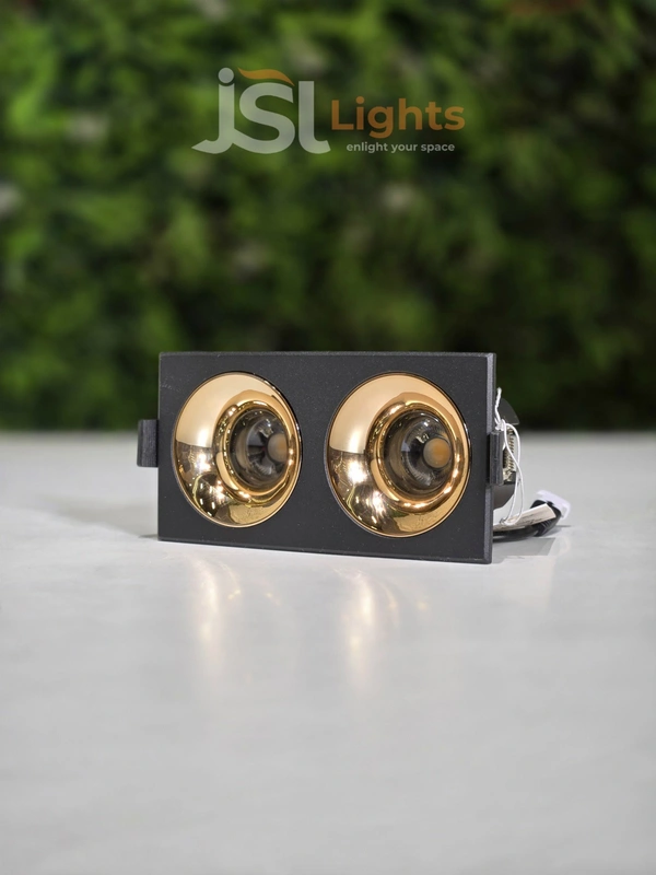 APRA567 2*7W BK RG Square Recessed Linear COB Downlight - 14W, 4000K