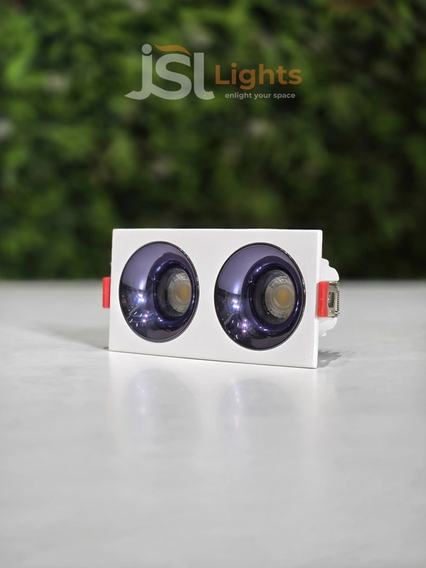 APRA567 2*7W PKW PB Square Recessed Linear COB Downlight - 14W, 3000K