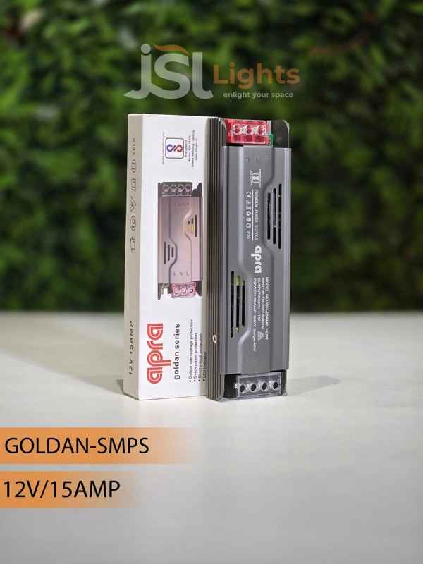 APRA Golden Series 12V Premium Power Supply – 180W Constant Voltage LED Driver for Strips & Modules - 15Amp