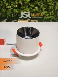 APRA AP195 12W White Recessed Cylindrical Downlight - 6000K