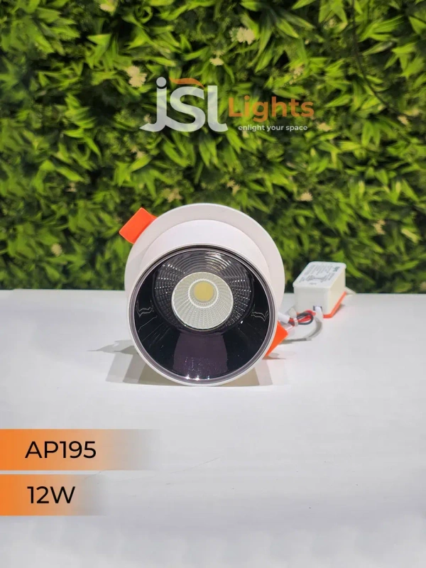 APRA AP195 12W White Recessed Cylindrical Downlight - 4000K