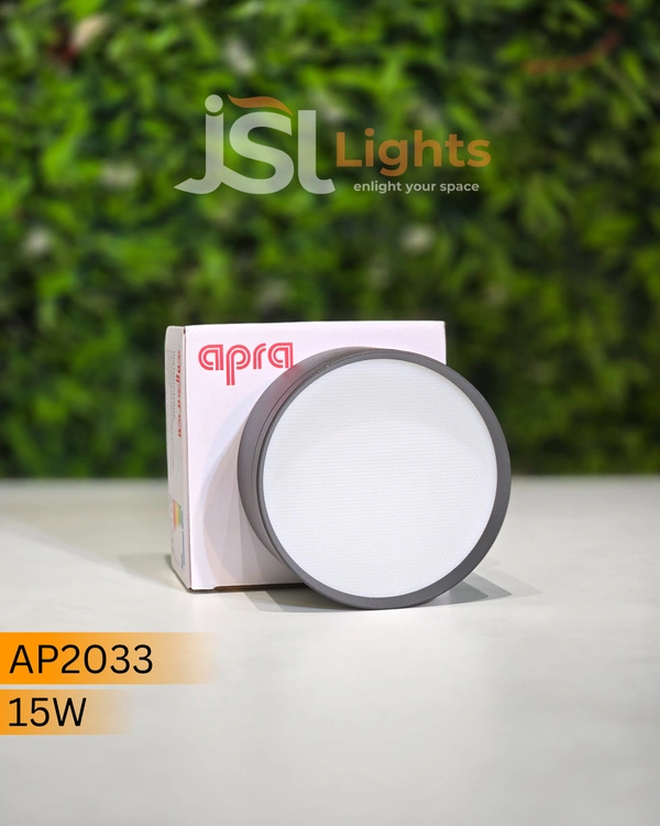 APRA 2033 15W Round Surface Diffuser Panel Light - 15W, Black
