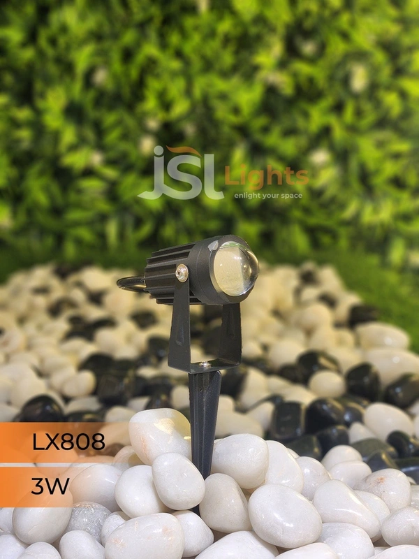 LX 808 3W LED Lens Spike Garden Light - 3W, WW