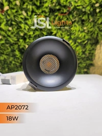 APRA AP 2072 18W Black Deep Recessed COB Downlight - 18W, 3000K, Black