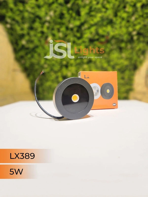 LX 389 5W Black Striker Round Surface Light - 5W, 4000K