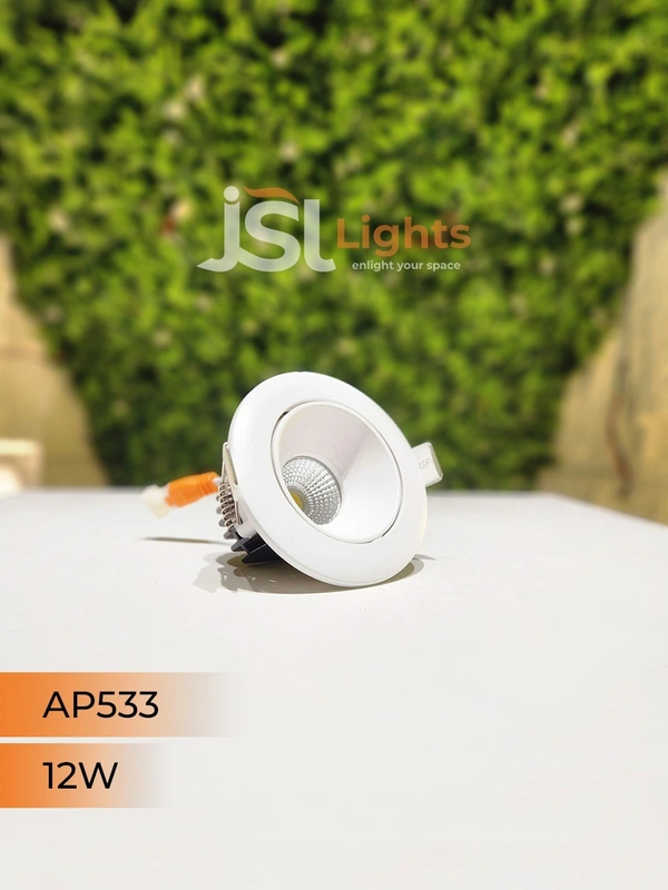 APRA AP 533 Round Deep Recessed COB Downlight - 12W, 6000K