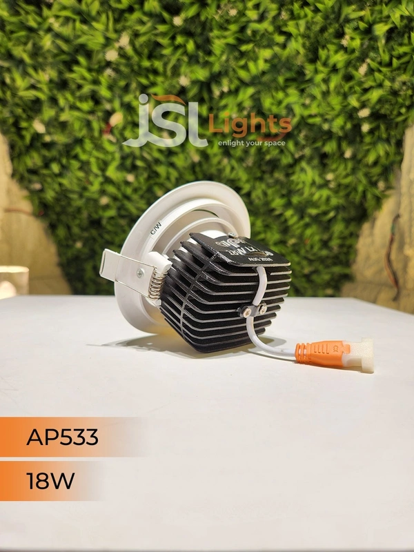 APRA AP 533 Round Deep Recessed COB Downlight - 18W, 6000K