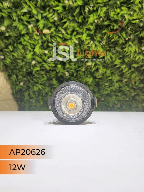 APRA AP 20626 12W Black Deep Recessed COB Downlight PB Reflector - 12W, Tunable, Black