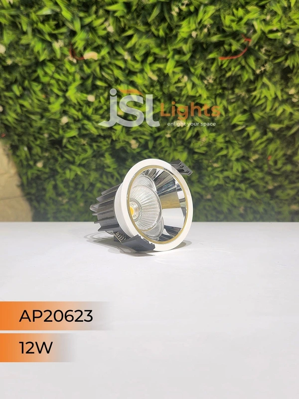 APRA AP 20623 12W White Deep Recessed COB Downlight SS Reflector - 12W, 4000K, White