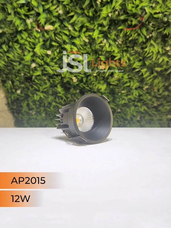 APRA AP 2015 12W Black Deep Recessed COB Downlight - 12W, 4000K, Black