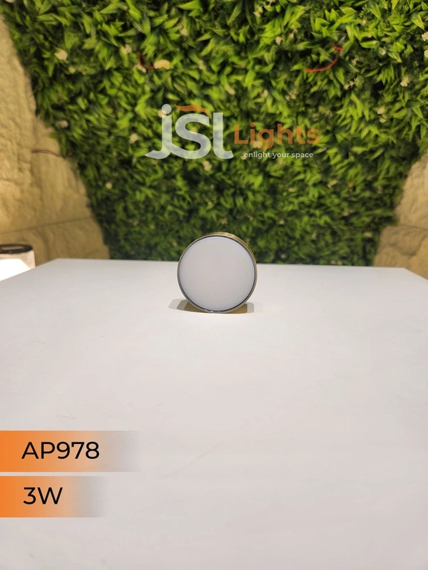 APRA  AP978 3W Round Surface  Diffuser  Panel Light - 3W, 3000K, PB