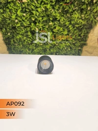 LX 092 3W Round Surface Cylinder Light - 3W, WW, Black