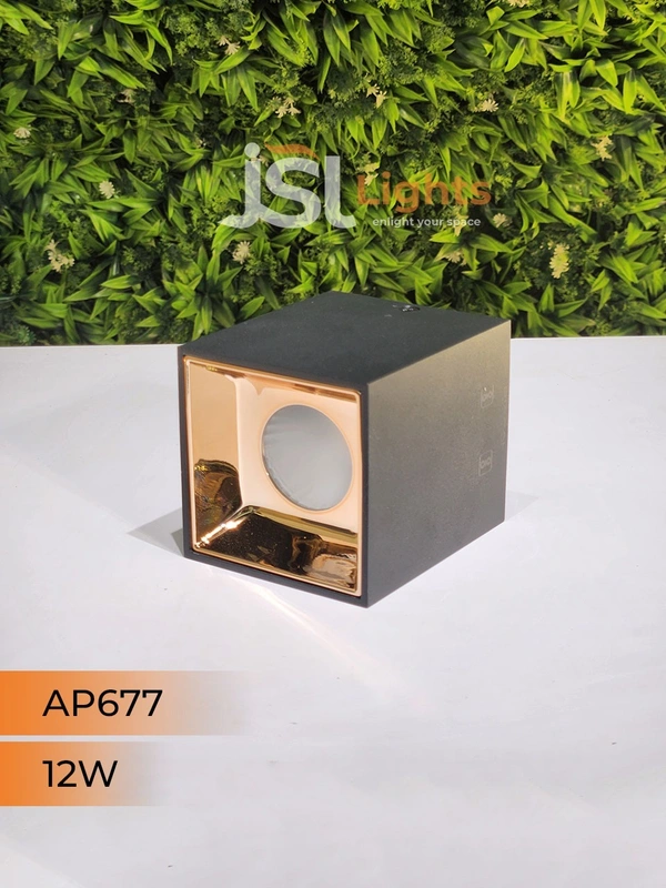 APRA AP677 12W Square Black Surface Cylindrical Light - 12W, 4000K, Black