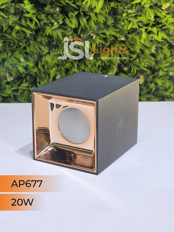 APRA AP677 20W Square Black Surface Cylindrical Light - 20W, 3000K, Black