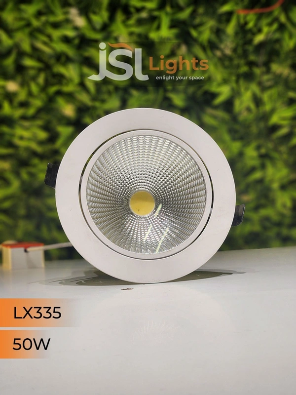  LX LX 335 COB Downlight for Saree, Cloth & Car Showrooms | Double Height Commercial LED | India - 50W, 3000K